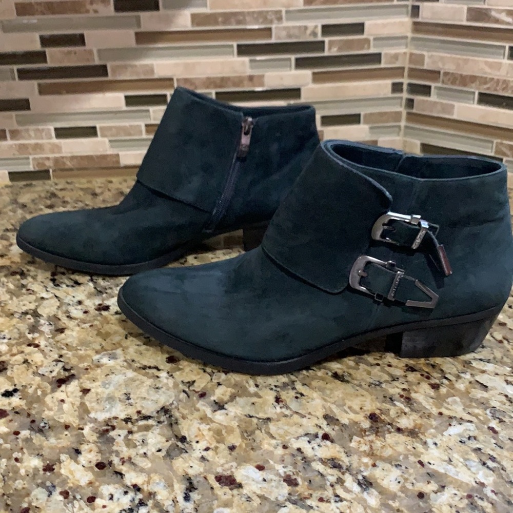 Vince Camuto dark grey suede bootie size 10, worn once.